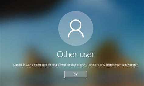 smart card logon not supported your user account|SmartCard login not supported for user account .